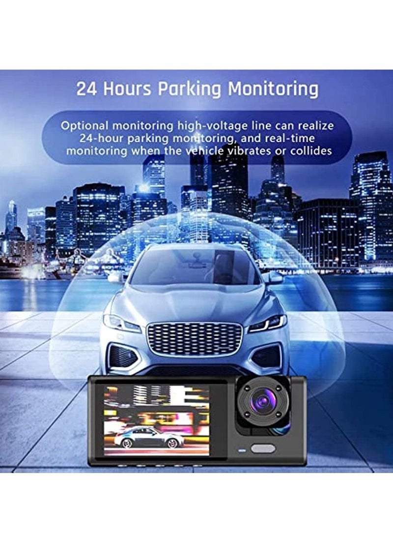 OIMG - Dash Camera For Cars 3 Camera Recording Super Night Vision Dash Cam Front And Rear With 32G SD Card 1080P Car Dashboard Camera With G-Sensor Parking Monitor Loop Recording - Image 1