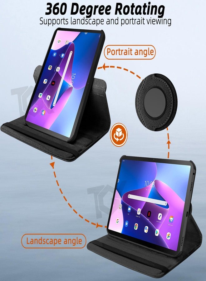 TGK 360 Rotatable Smart Flip Case Cover for Lenovo Tab M10 Plus 3rd Gen 10.6 Inch TB125FU TB128XU (Black) - Image 5