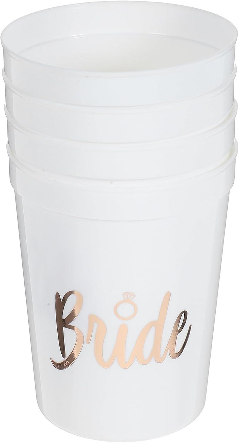 Ciieeo Reusable Plastic Party Wine Cups, 4pcs Shatterproof Cocktail Juice Glasses for Wedding, Bachelor Outdoor Festival Events - Image 1