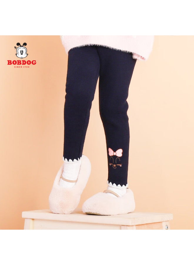 Bobdog Kids Winter Fleece-lined Thickened Leggings Girls Casual Warm Pants Toddler Baby Outdoor Thermal Trousers - Image 1