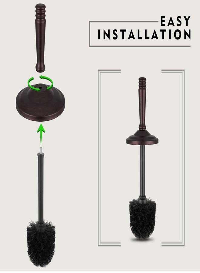 Hioflyme Bronze Toilet Brush and Holder Set, Stainless Steel Toilet Brush for Bathroom,Heavy Duty Bronze Toilet Bowl Brush and Holder,Deep Cleaning Modern Toilet Cleaner Brush -Space Saving, Covered Brush - Image 5