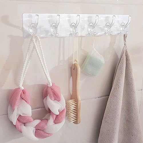 Boniry Acrylic 2 Pcs 6-in-1 Self Adhesive Heavy Duty Wall Hook - No Drilling for Bathroom, Shower, Kitchen | Waterproof Transparent Hooks for Easy Installation - Image 4