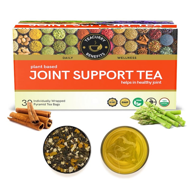 Teacurry Joint Support Tea - (30 Tea bags 1 Month Pack) - Best Tea for Joint Wellness | CAFFEINE FREE | Ayurvedic Herbal Tea - Image 1