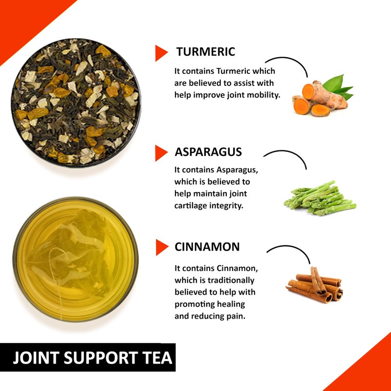 Teacurry Joint Support Tea - (30 Tea bags 1 Month Pack) - Best Tea for Joint Wellness | CAFFEINE FREE | Ayurvedic Herbal Tea - Image 3