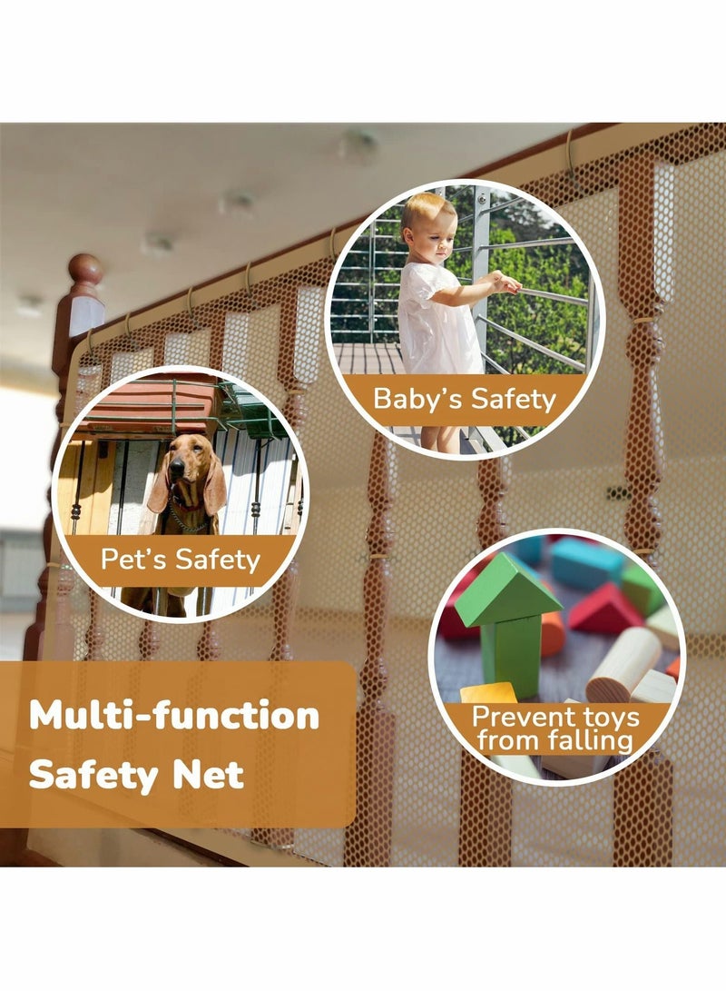 Excefore Children's Stair Net, Safety Net Baby Stair Railing Protection Net for Children, Small Pets, Toys - Indoor and Outdoor (3m*78cm) White - Image 4