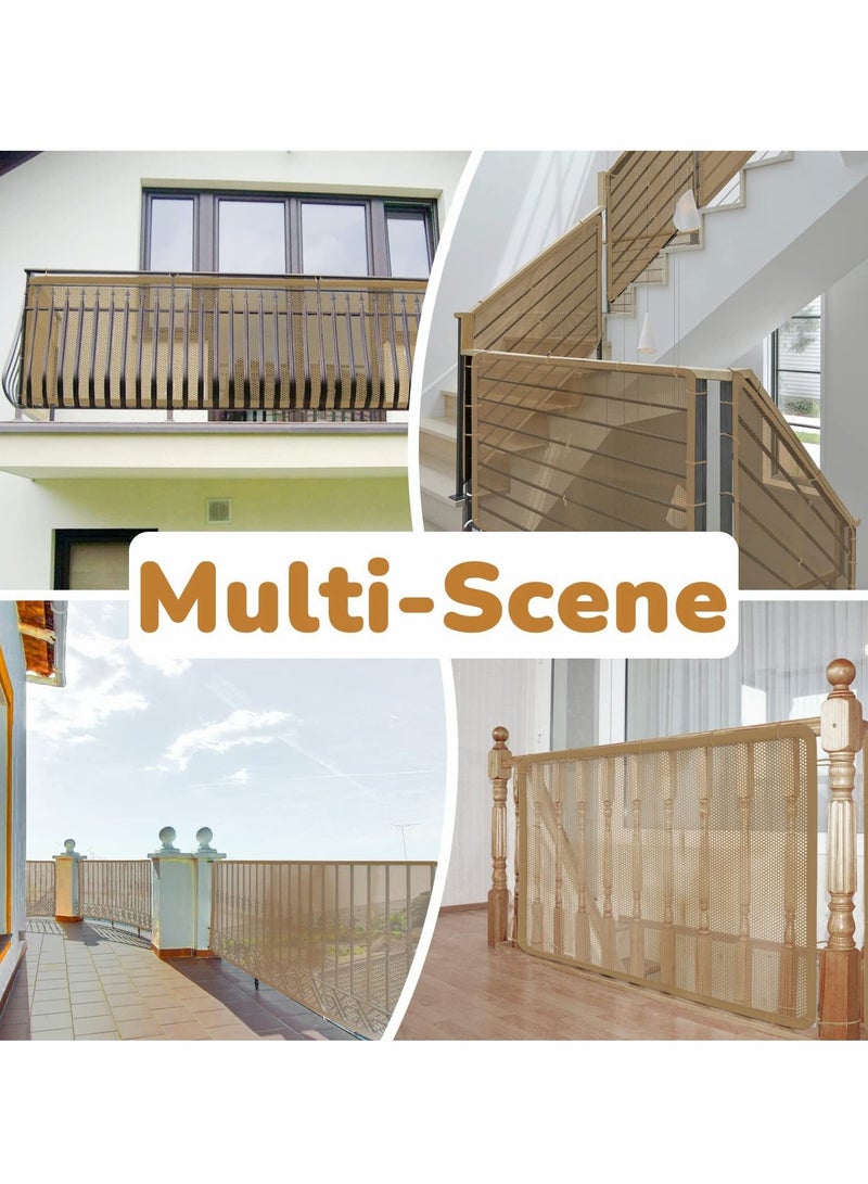 Excefore Children's Stair Net, Safety Net Baby Stair Railing Protection Net for Children, Small Pets, Toys - Indoor and Outdoor (3m*78cm) White - Image 5