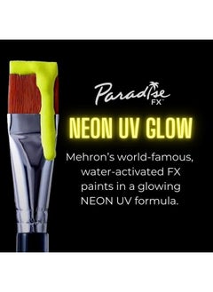 mehron Paradise FX Neon UV Glow Colors | Pro Water Activated Black Light Reactive Paint for Raves, Costumes, Halloween, & Cosplay FX | Pro Size 1.4 oz (40 g) (Stardust – Neon Yellow/Yellow UV)  - Image 3