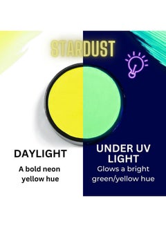 mehron Paradise FX Neon UV Glow Colors | Pro Water Activated Black Light Reactive Paint for Raves, Costumes, Halloween, & Cosplay FX | Pro Size 1.4 oz (40 g) (Stardust – Neon Yellow/Yellow UV)  - Image 2