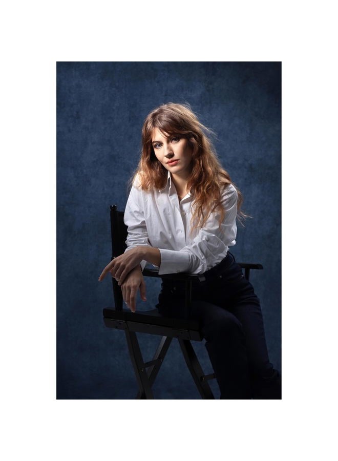 UrcTepics 8×10 ft Denim Blue Vintage Photography Backdrops, Classic Abstract Texture Backdrop for Headshots and Portraits, Retro Photo Background for Studio and Events. - Image 4