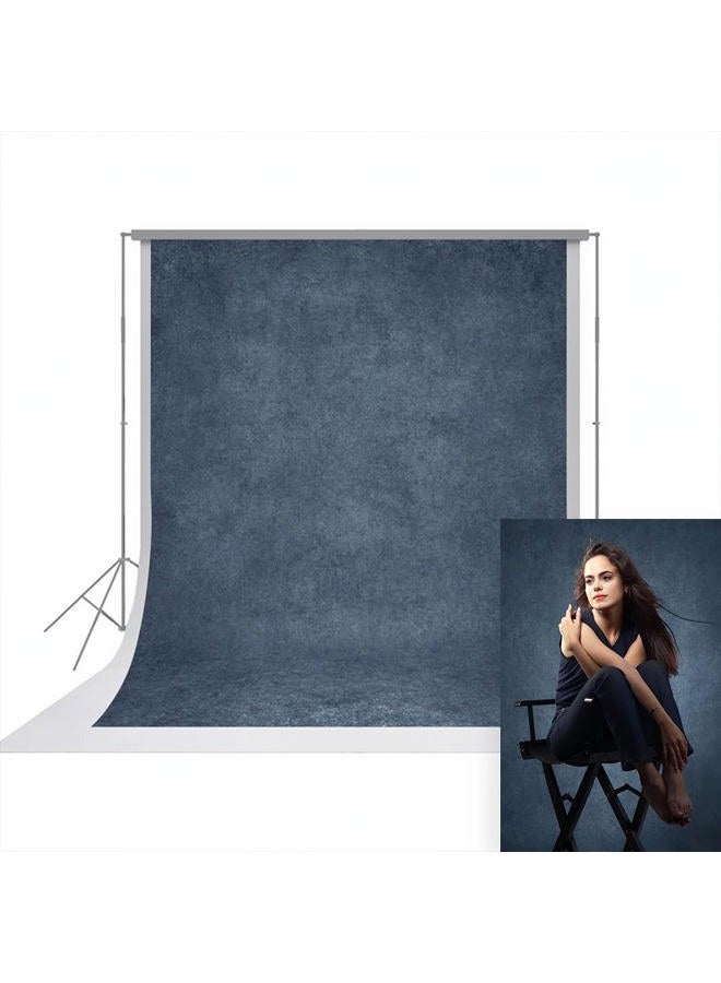 UrcTepics 8×10 ft Denim Blue Vintage Photography Backdrops, Classic Abstract Texture Backdrop for Headshots and Portraits, Retro Photo Background for Studio and Events. - Image 1