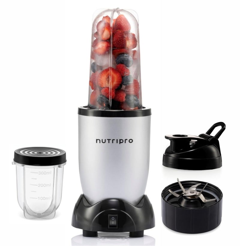 nutripro 500W Juicer Mixer Grinder - Smoothie Maker with 2 Jars & 1 Blade, Silver - Image 1