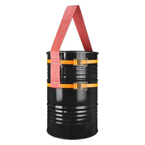 GADFISH Drum Handling Sling for 55 Gallon Drum, Barrel Lifting Web Sling Heavy Duty No tilt with 2 Pack Ratchet Strap, Capacity up to 6000 LBS, Adjustable for Farms Barns Cranes Forklift Trucks, 78.7" X 4.9" - Image 1