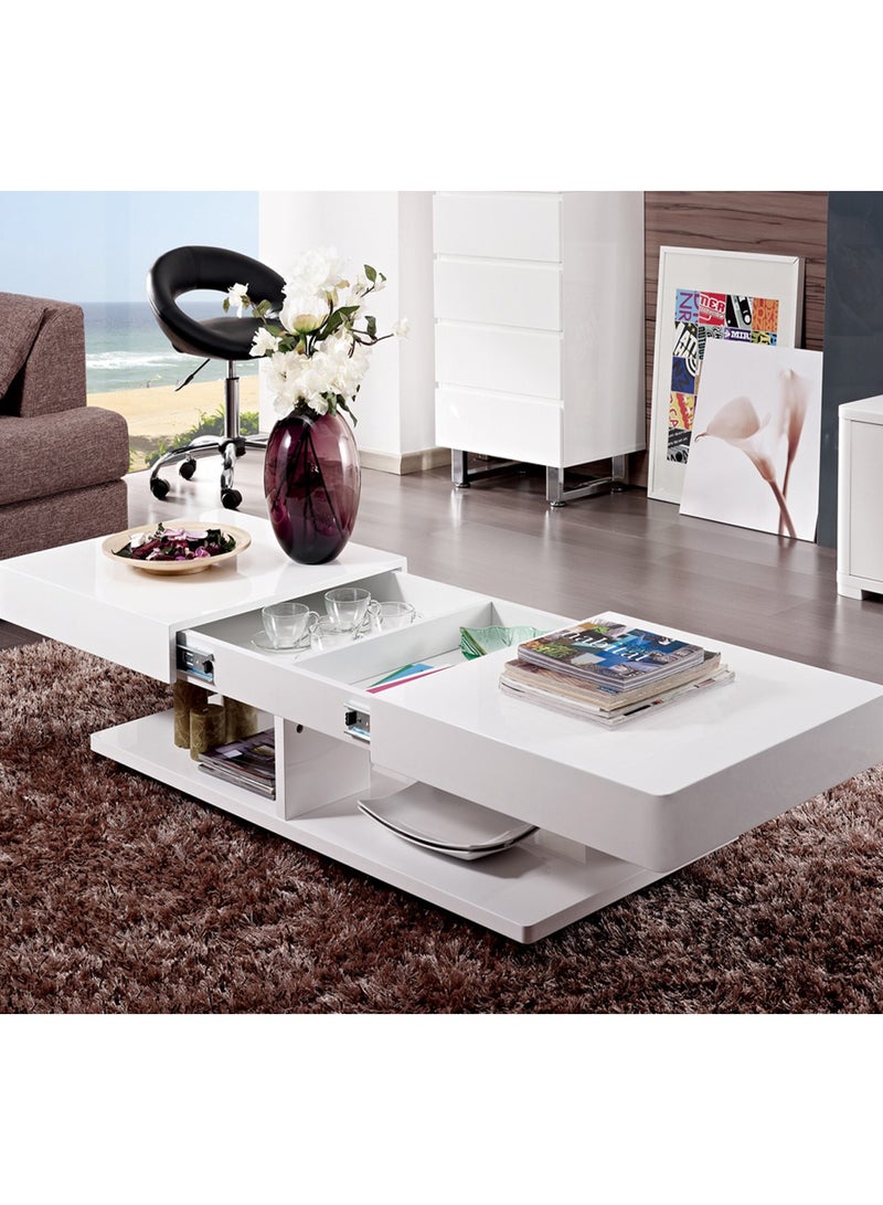 Malazhouse Coffee Table, White - MZCT019 45H x 140W x 60D – 120L x 45H x 60W - Image 4