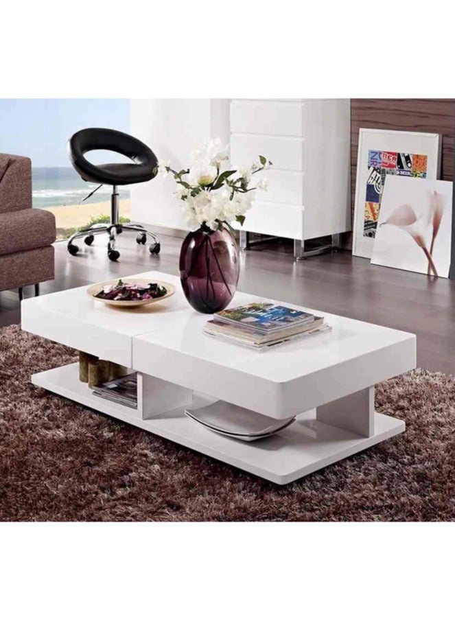 Malazhouse Coffee Table, White - MZCT019 45H x 140W x 60D – 120L x 45H x 60W - Image 1