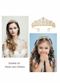 SYOSI Birthday Crowns, Tiaras and Crown for Women, Tiara for Women Birthday Queen, Birthday Crown and Sash for Women, Rhinestone Queen Tiara with Birthday Girl Sash, Birthday Princess Tiara, Golden  - Image 2