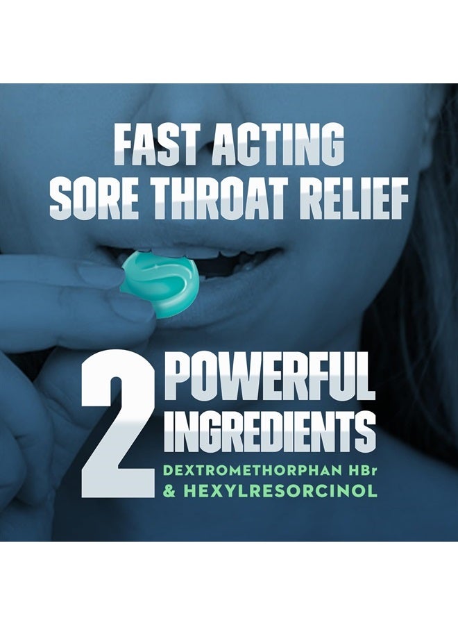 MUCINEX إنستاسوتhe لتخفيف التهاب الحلق + تخفيف السعال، أقراص التهاب الحلق، قطرات السعال مع ديكستروميثورفان HBr وهيكسيلريسورسينول، أعشاب الألب والنعناع الطازج بنكهة قطرات الحلق، 40 حبة - Image 2