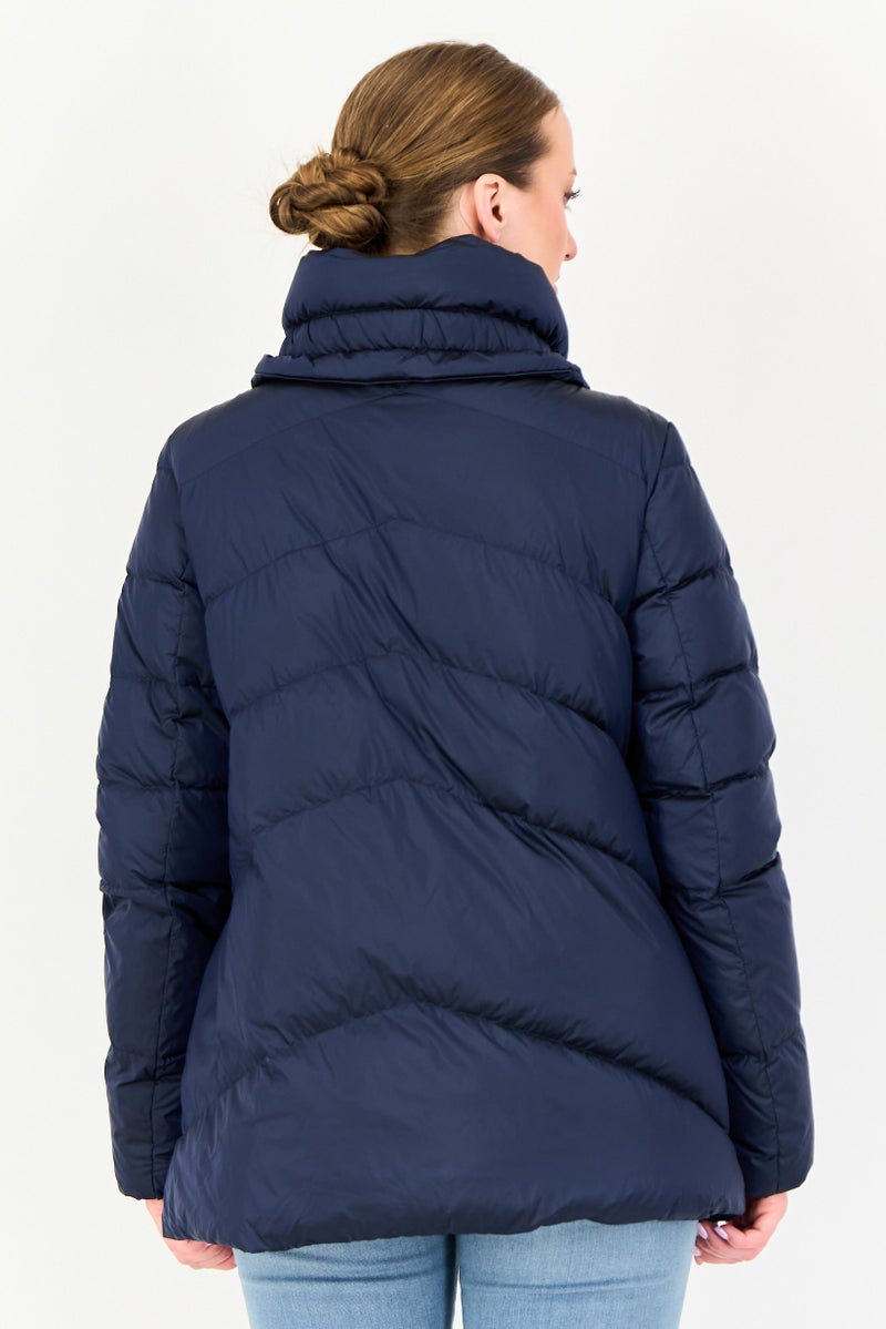 GEOX Women Quilted Puffer Jacket, Dark Navy - Image 3