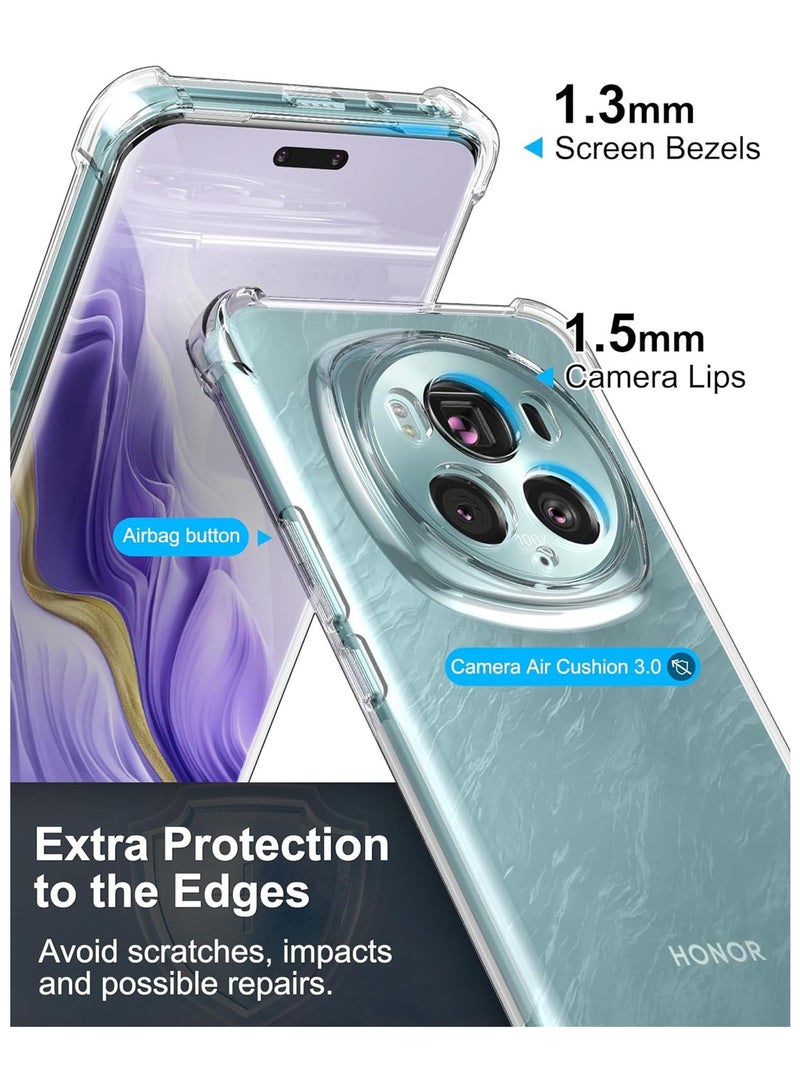 Wtech TPU Bumper Corners with Hard PC Case Cover For Honor Magic6 Pro 5G 2024 Clear  - Image 4