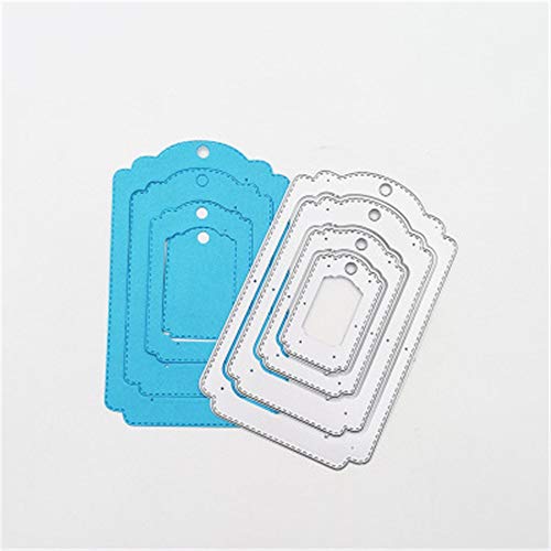 ABTOLS Metal Four Hanging Tags Cutting Dies,4Pcs/Set Label Tags Layering Die Cuts Embossing Stencils Template Mould for Card Scrapbooking and DIY Craft Album Paper Card Decor - Image 3