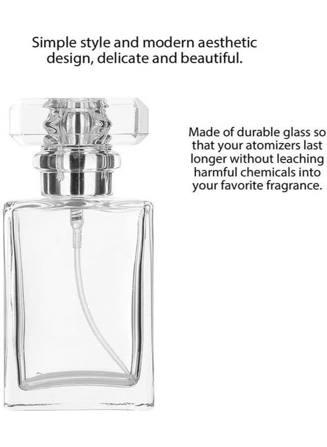 50ml Travel Refillable Perfume Atomizer Empty Glass Bottle Perfume Spray Mini Portable Bottle set (Clear) - Image 3