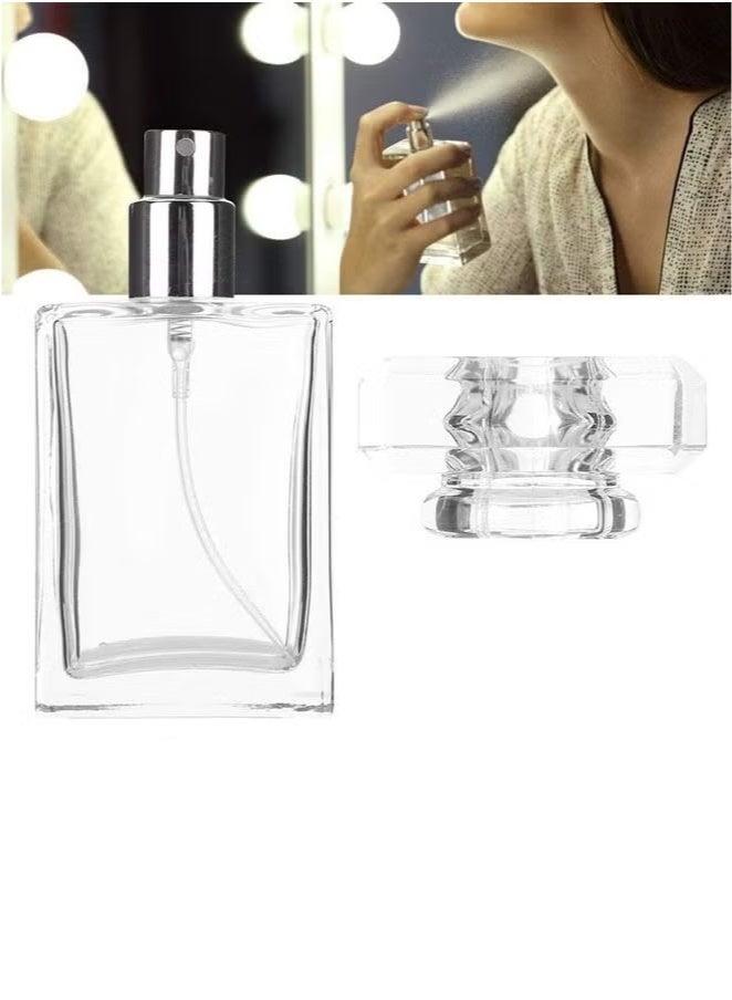 50ml Travel Refillable Perfume Atomizer Empty Glass Bottle Perfume Spray Mini Portable Bottle set (Clear) - Image 4