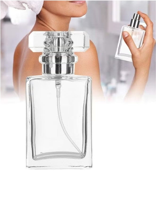 50ml Travel Refillable Perfume Atomizer Empty Glass Bottle Perfume Spray Mini Portable Bottle set (Clear) - Image 5