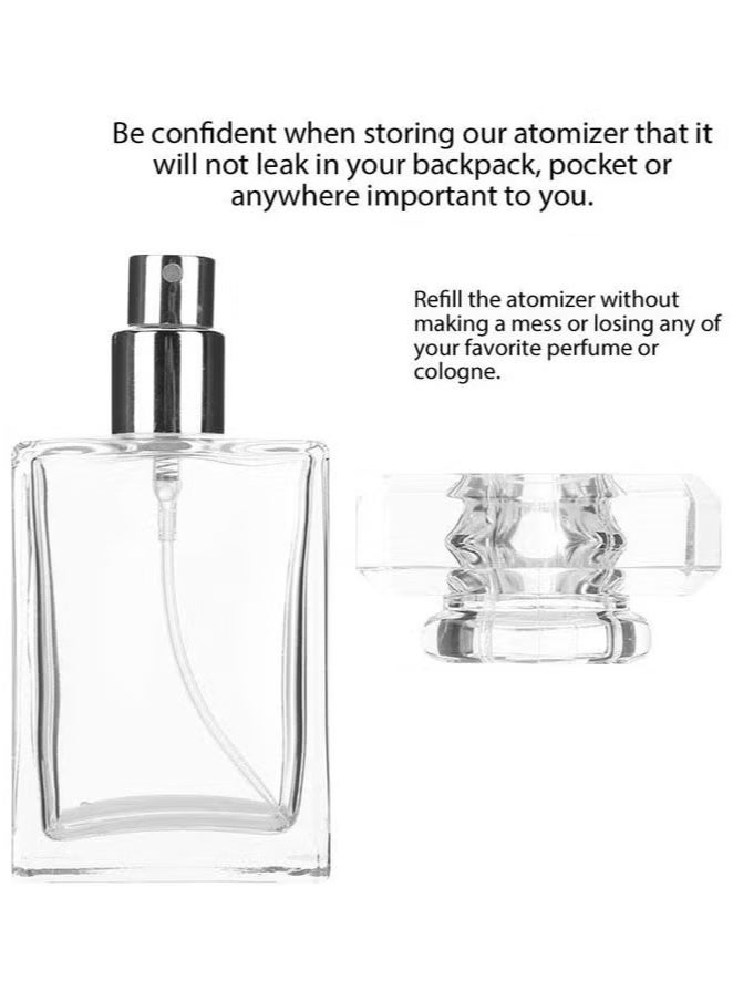 50ml Travel Refillable Perfume Atomizer Empty Glass Bottle Perfume Spray Mini Portable Bottle set (Clear) - Image 2
