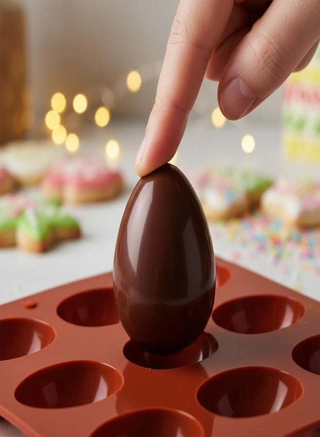 Meisuitd 2 Pack Silicone Egg Mold, Egg Shaped Silicone Mold for Chocolate, Cake & Candy Making, Nonstick Silicone Baking Mold, Flexible Reusable Dessert Mold - Image 2