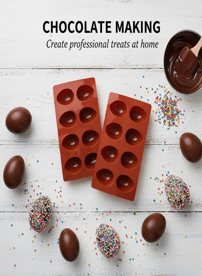 Meisuitd 2 Pack Silicone Egg Mold, Egg Shaped Silicone Mold for Chocolate, Cake & Candy Making, Nonstick Silicone Baking Mold, Flexible Reusable Dessert Mold - Image 3