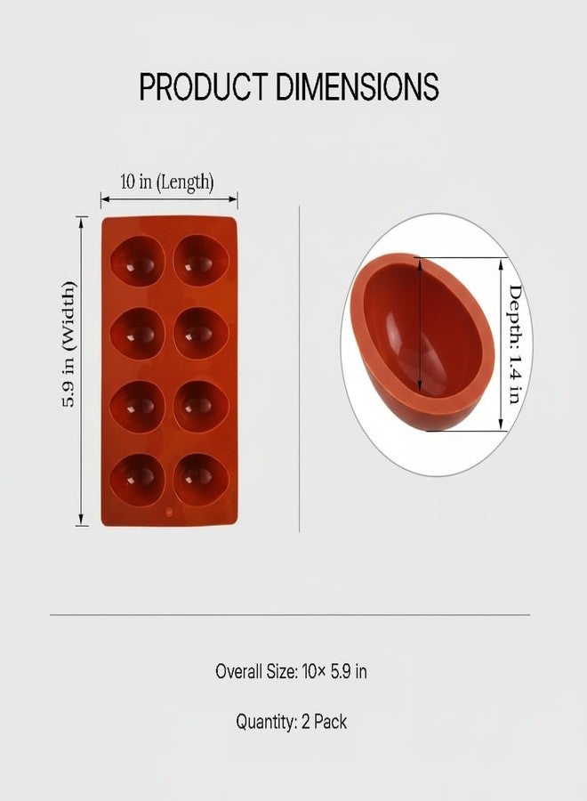 Meisuitd 2 Pack Silicone Egg Mold, Egg Shaped Silicone Mold for Chocolate, Cake & Candy Making, Nonstick Silicone Baking Mold, Flexible Reusable Dessert Mold - Image 4