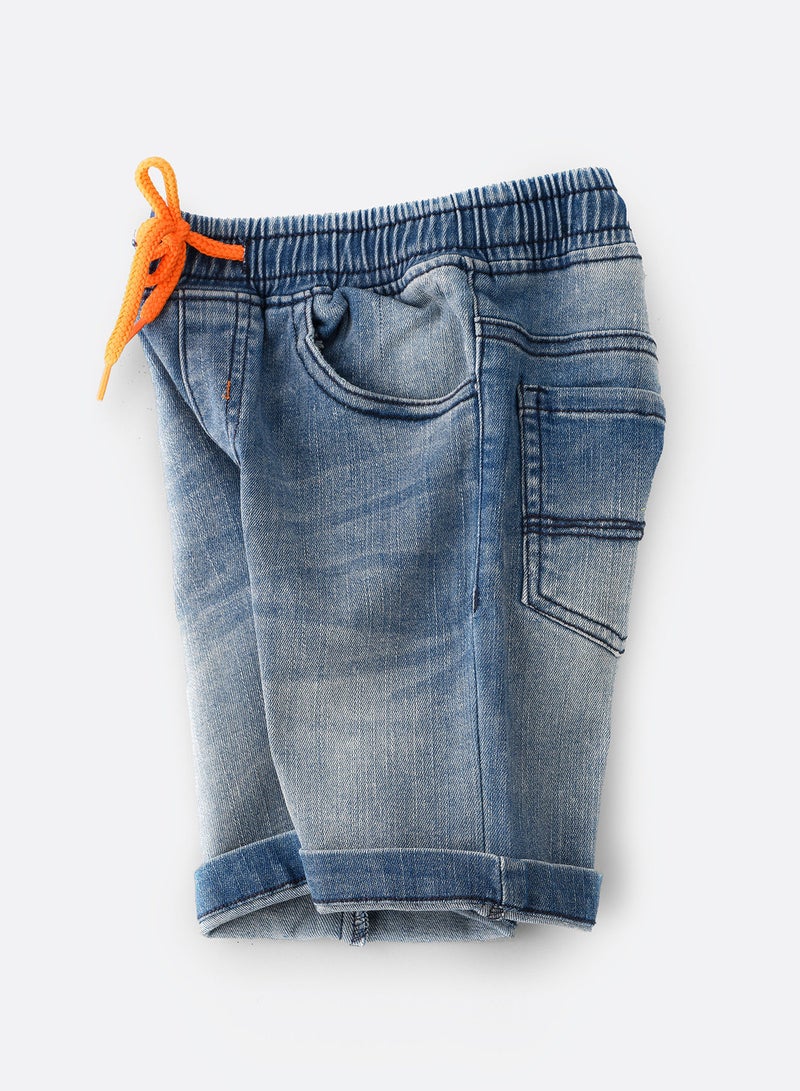 JAM Woven Denim Shorts With Contrast Drawcord - Image 3