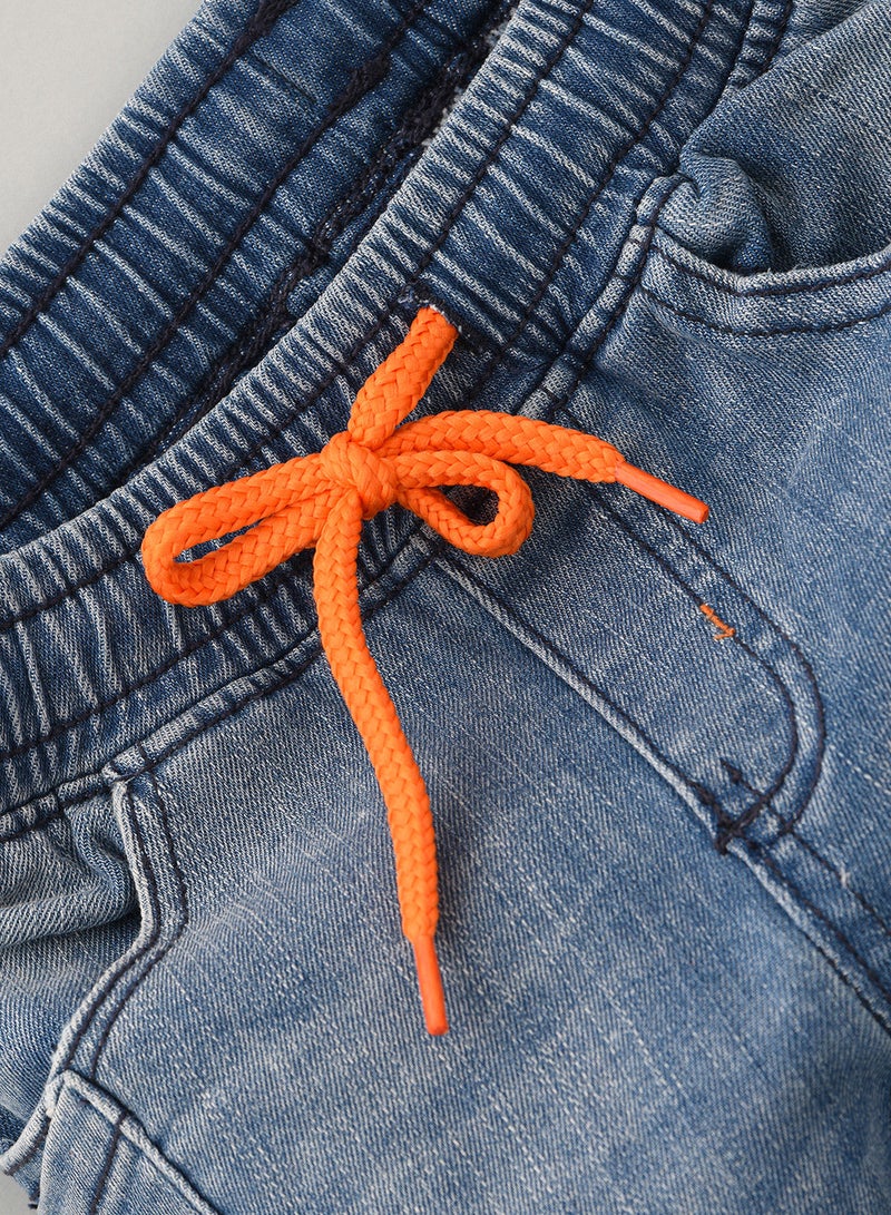 JAM Woven Denim Shorts With Contrast Drawcord - Image 4