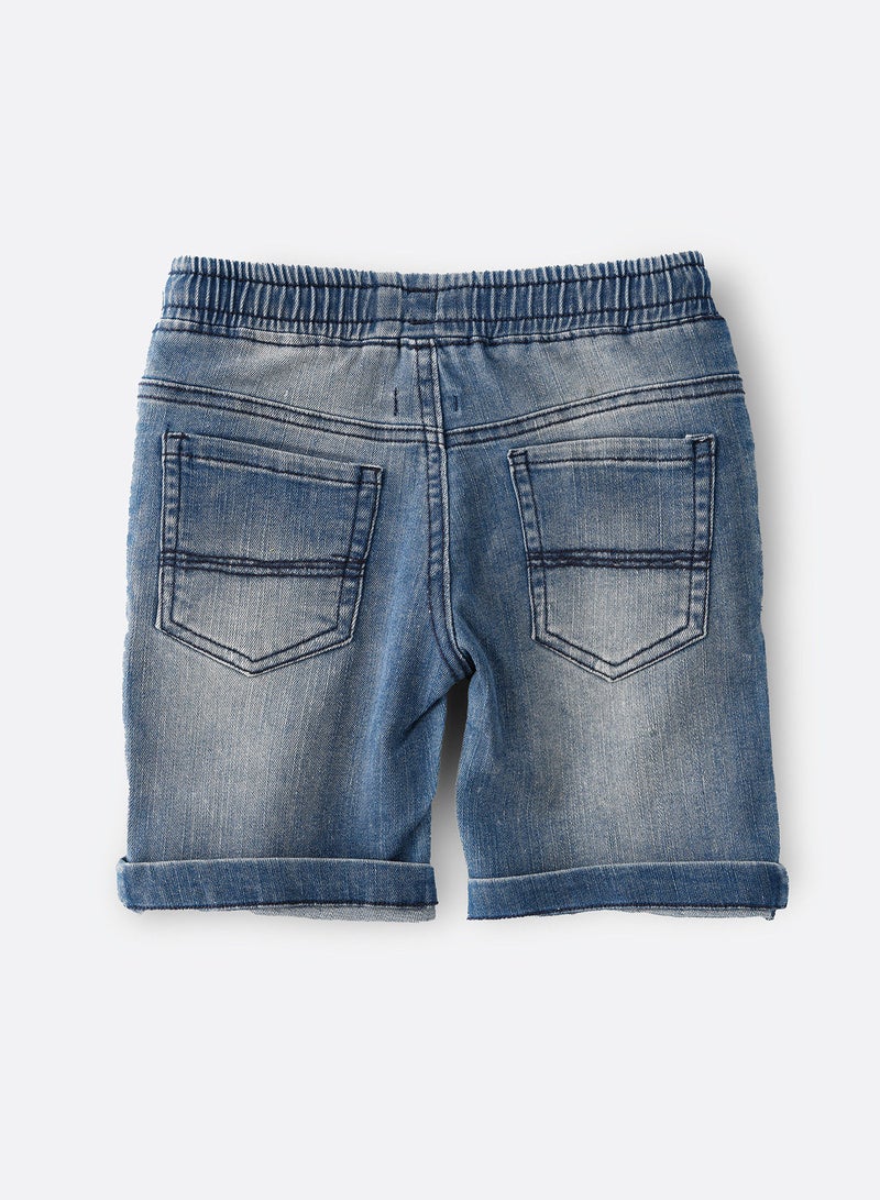 JAM Woven Denim Shorts With Contrast Drawcord - Image 2