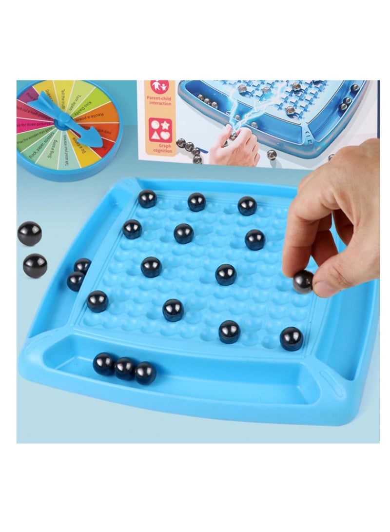 TFIXOL Magnetic Chess Board Game, 20 Pieces Balls Chess Board Game with Punishment Wheel,Table Top Magnetic Game for Kids Adults,Educational Checkers Chess Game for Family Party - Image 3