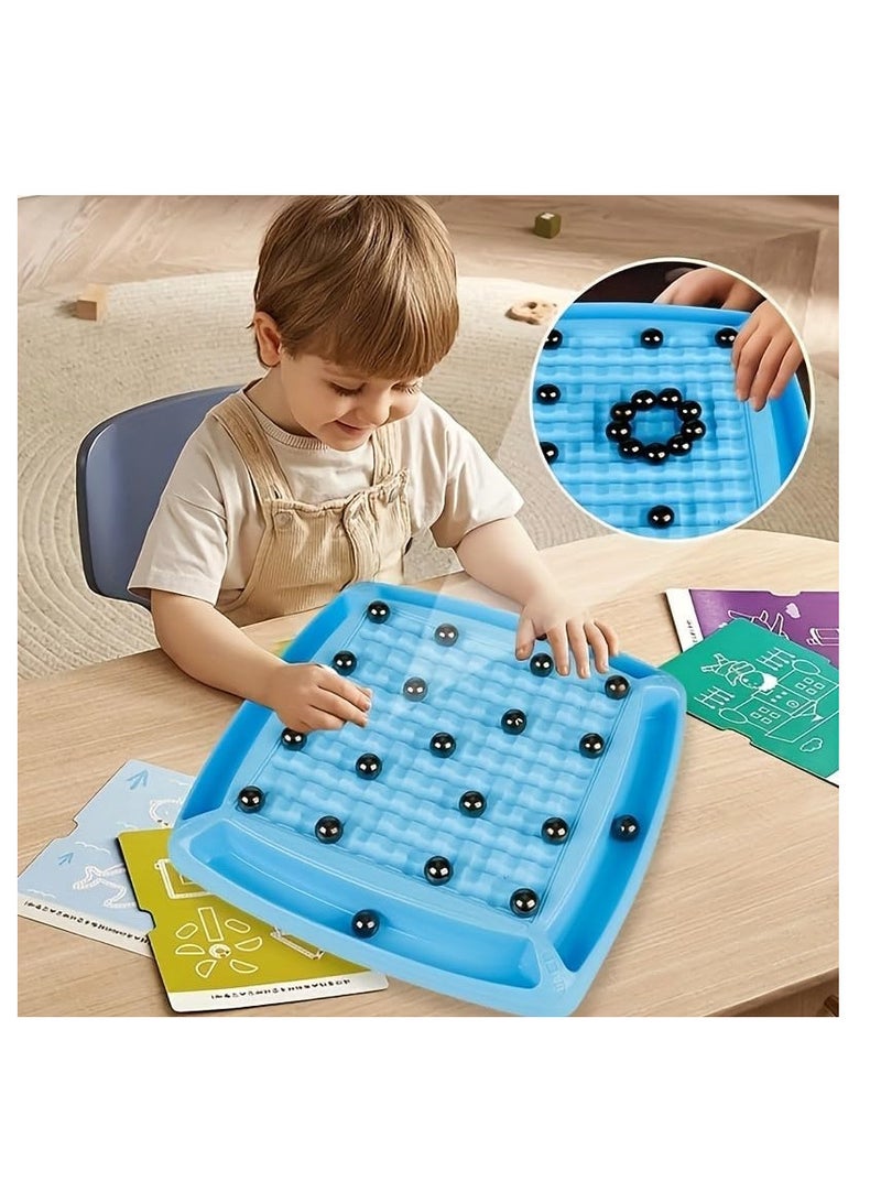 TFIXOL Magnetic Chess Board Game, 20 Pieces Balls Chess Board Game with Punishment Wheel,Table Top Magnetic Game for Kids Adults,Educational Checkers Chess Game for Family Party - Image 5