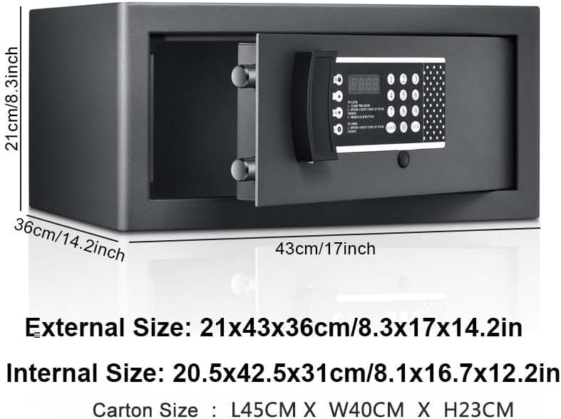 Fireproof Safe Box, Electronic Home Security Safe with Programmable Keypad Lock, Anti-theft Digital Safe Box with Keys & Pass Code for Home Office Hotel (B) - Image 4