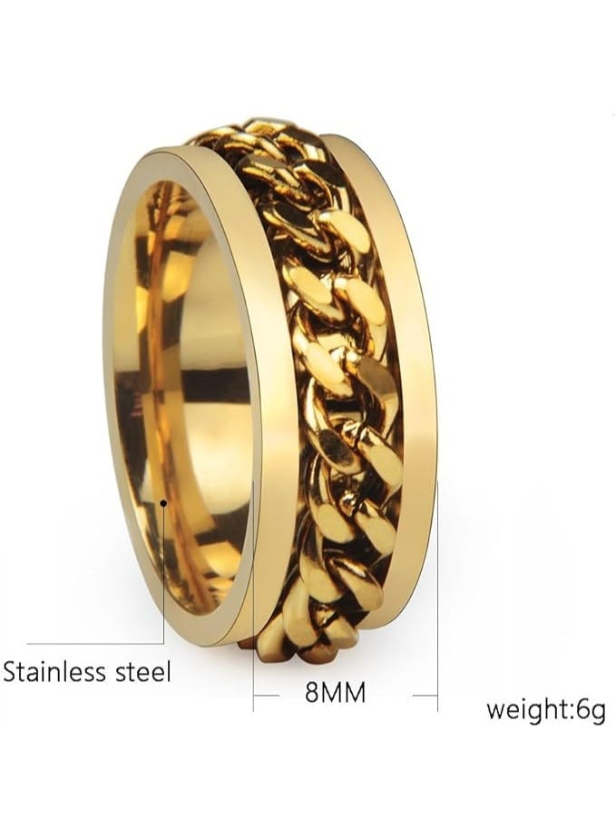 Fayrouz Jewellery Stylish men's stainless steel grommet chain rings for men, women and young people, suitable for all ages - Image 3