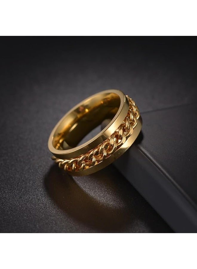 Fayrouz Jewellery Stylish men's stainless steel grommet chain rings for men, women and young people, suitable for all ages - Image 2