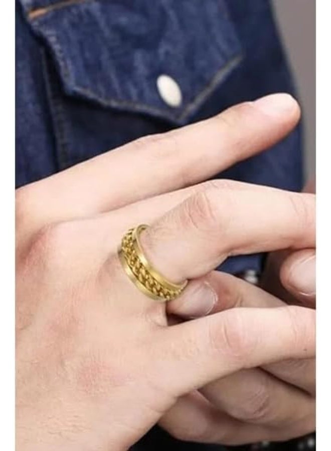 Fayrouz Jewellery Stylish men's stainless steel grommet chain rings for men, women and young people, suitable for all ages - Image 5