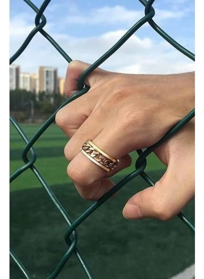 Fayrouz Jewellery Stylish men's stainless steel grommet chain rings for men, women and young people, suitable for all ages - Image 4