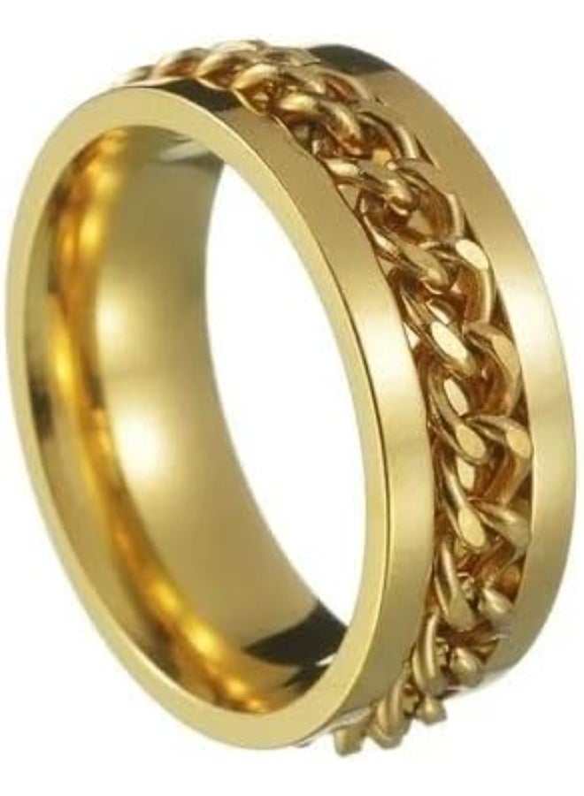 Fayrouz Jewellery Stylish men's stainless steel grommet chain rings for men, women and young people, suitable for all ages - Image 1