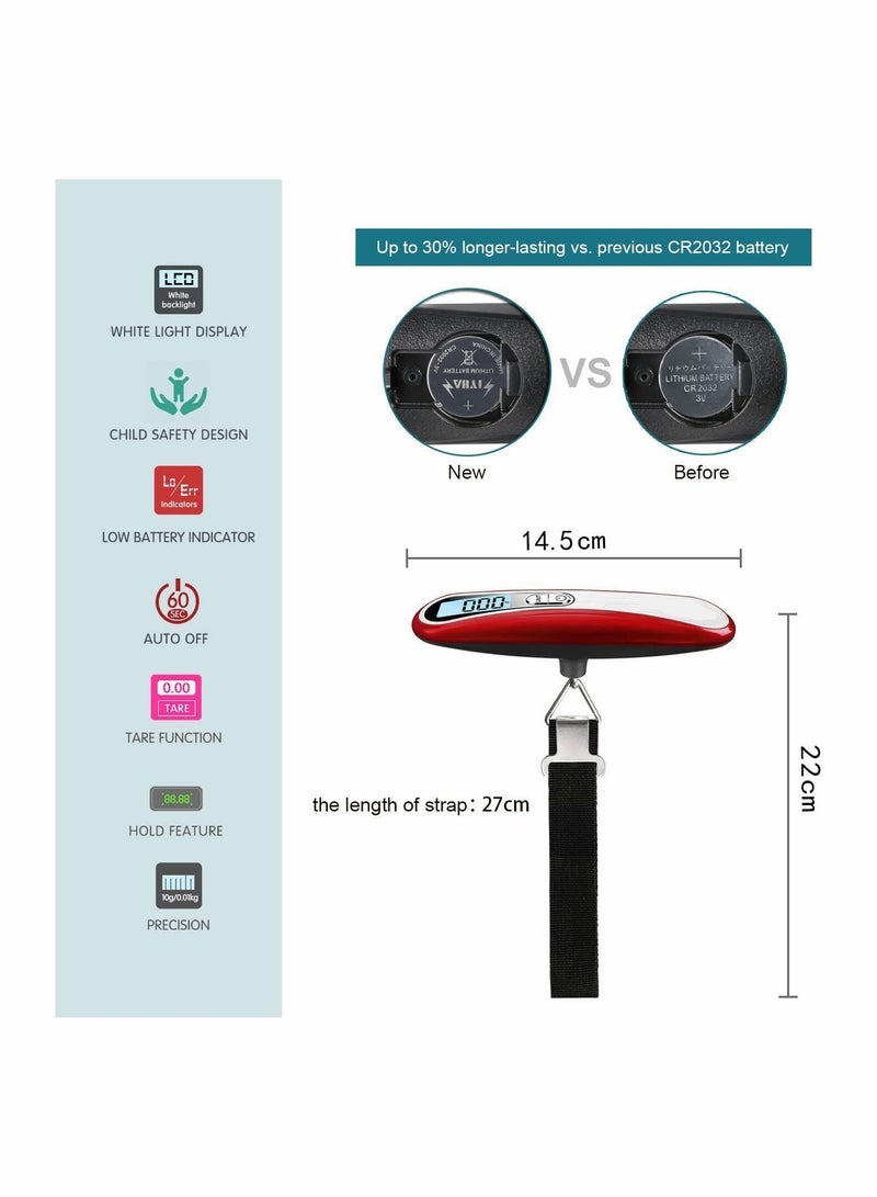 Portable Digital Luggage Scale - Handheld Travel Weighing Scale with Backlight for Suitcases and Bags, High Capacity for Accurate Measurements - Image 2