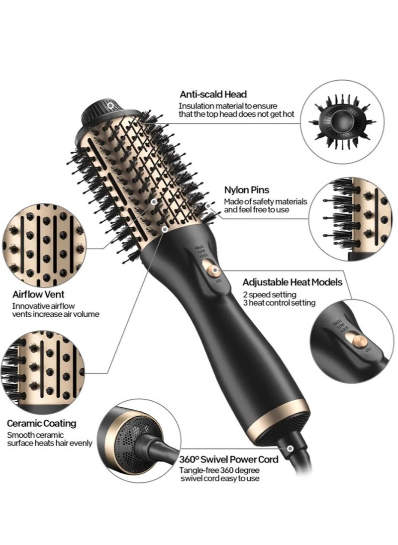 Home Gold HG-1914 1200 Hair Styler Thermal Brush, Black, 1200 Watts