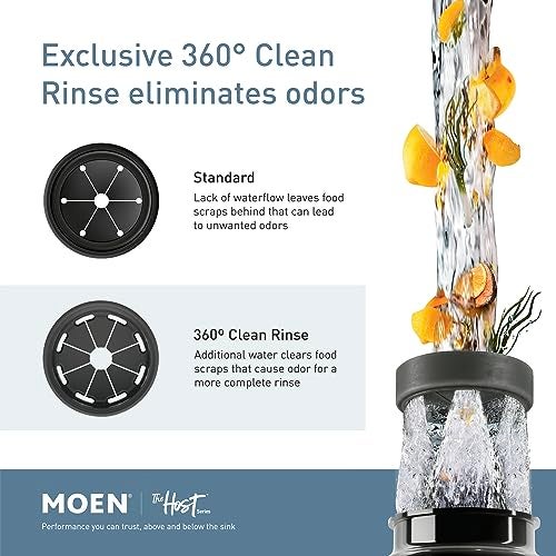 Moen Black EX Series Host Series 3/4 Horsepower Improved Installation Garbage Disposal, EX75C - Image 4
