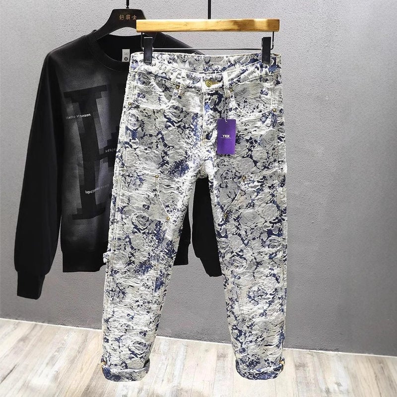 Unisex Classic Denim Jeans Loose Fit Daily Outdoor Wear - Image 2