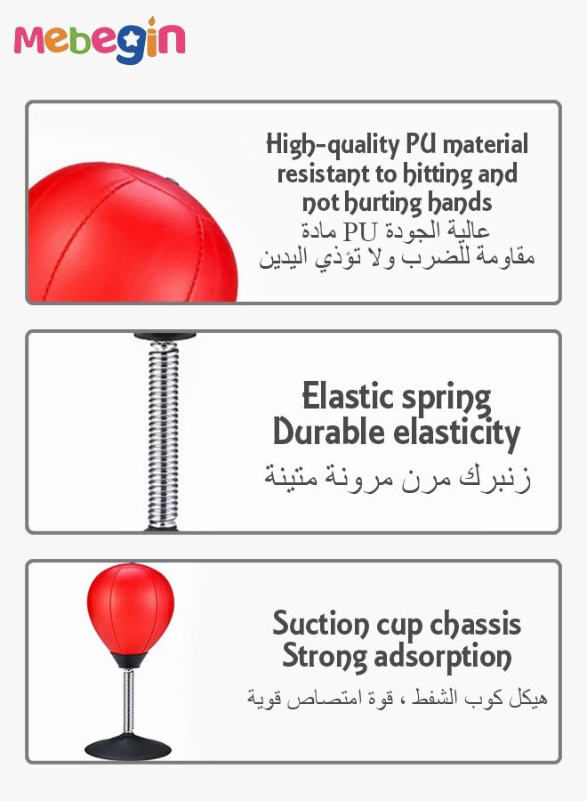 MEBEGIN Desktop Punching Bag with Suction Cup Base and Adjustable Height Stand, Boxing Bag for Stress Relief, Creative Desk Toy, Fun Stress-relief Toy, Cool Stuff for Office, Easy to Assemble, Ideal Gifts for Coworkers, Friends and Kids - Image 5