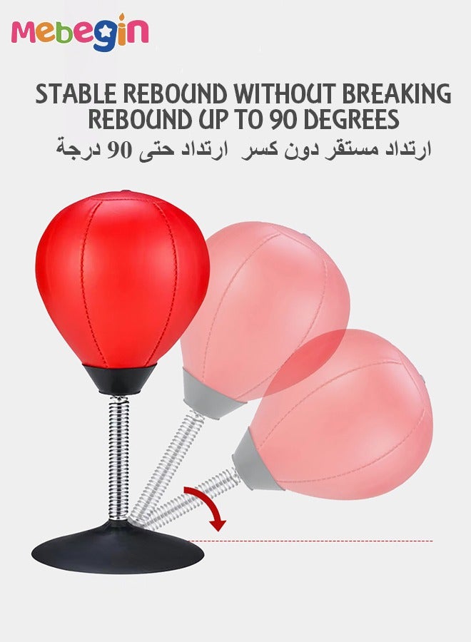 MEBEGIN Desktop Punching Bag with Suction Cup Base and Adjustable Height Stand, Boxing Bag for Stress Relief, Creative Desk Toy, Fun Stress-relief Toy, Cool Stuff for Office, Easy to Assemble, Ideal Gifts for Coworkers, Friends and Kids - Image 4