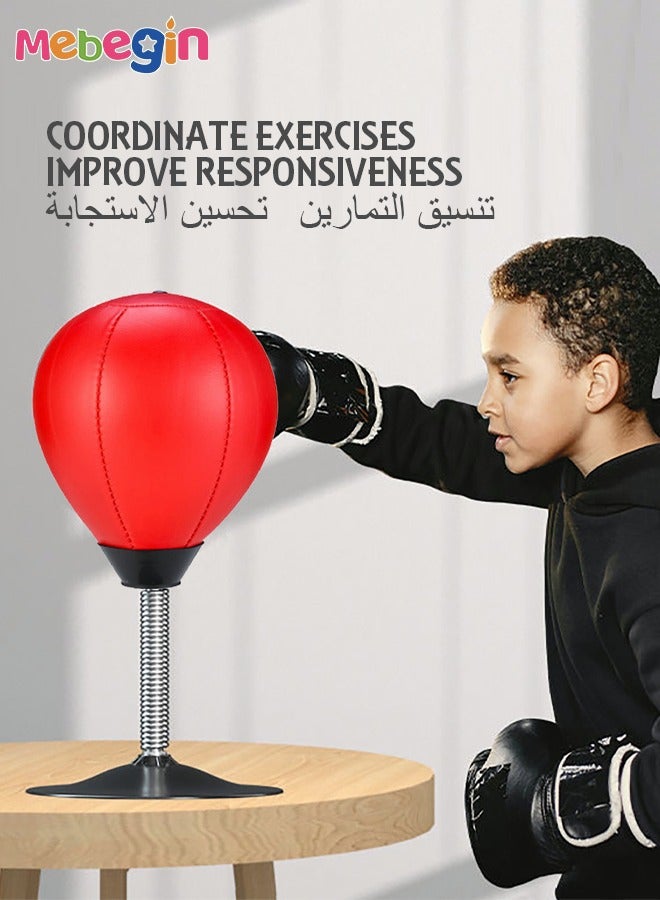 MEBEGIN Desktop Punching Bag with Suction Cup Base and Adjustable Height Stand, Boxing Bag for Stress Relief, Creative Desk Toy, Fun Stress-relief Toy, Cool Stuff for Office, Easy to Assemble, Ideal Gifts for Coworkers, Friends and Kids - Image 3