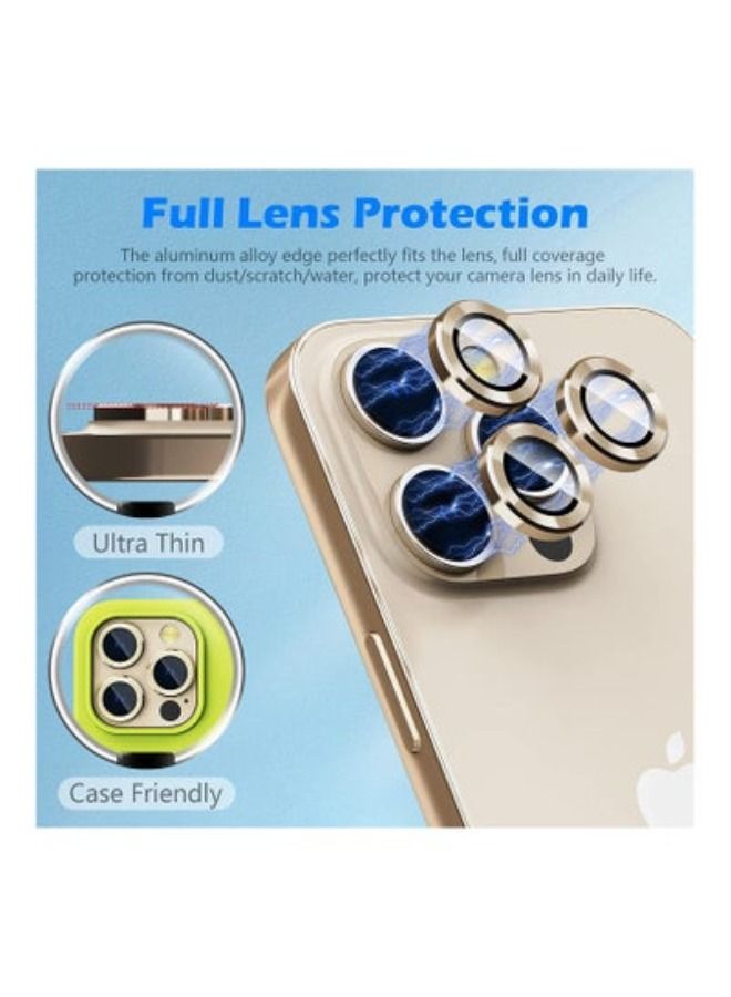 ACLIX Compatible with iPhone 14 Pro/iPhone 14 Pro Max Camera Lens Protector, Anti-Scratch HD Tempered Glass Lens Screen Protection Cover, Metal Individual Lens Ring 2022, Gold - Image 3