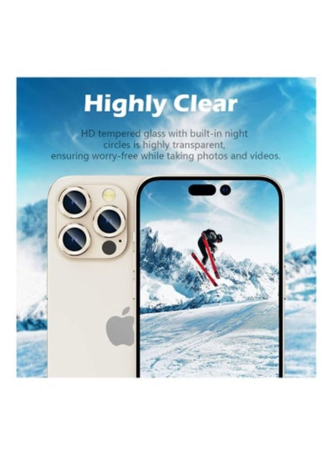 ACLIX Compatible with iPhone 14 Pro/iPhone 14 Pro Max Camera Lens Protector, Anti-Scratch HD Tempered Glass Lens Screen Protection Cover, Metal Individual Lens Ring 2022, Gold - Image 5